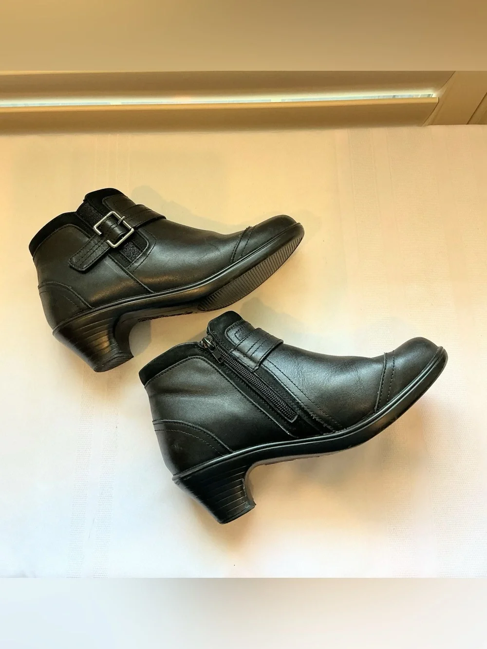Orthofeet Bioheels “Emma” style Black Leather Ankle Boots Size 8
